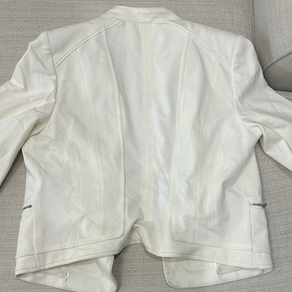 White House Black Market Cream Leather Jacket - Picture 3 of 10